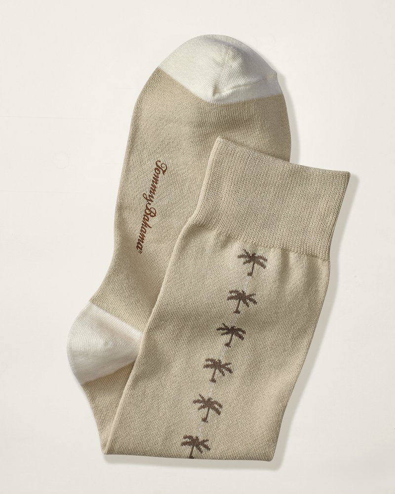 Palm Clocking Socks Stone | Tommy Bahama Latest - Palm Clocking Socks