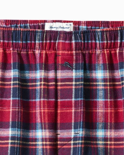 Flannel Plaid Boxers Beet Red | Tommy Bahama Top Pick - Flannel Plaid Boxers