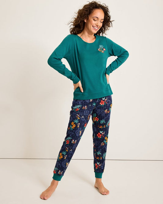 Disney Long Sleeve & Pants Family Pajama Set Tropical Teal | Tommy Bahama Best Price - Disney Long Sleeve & Pants Family Pajama Set