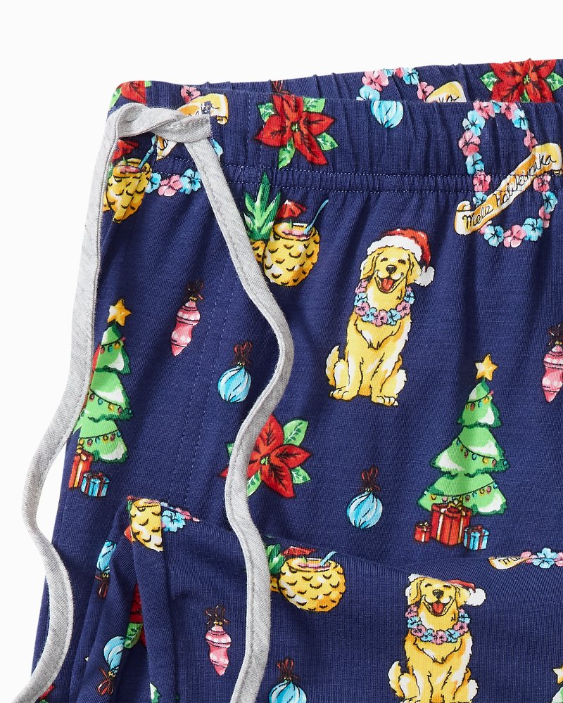 Holiday Dog Long Sleeve & Pants Pajama Set Island Navy | Tommy Bahama Trusted - Holiday Dog Long Sleeve & Pants Pajama Set