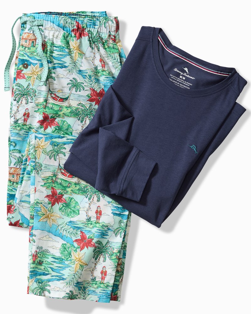 Jersey Long Sleeve & Pants Pajama Set Big Sky Blue | Tommy Bahama Value - Jersey Long Sleeve & Pants Pajama Set