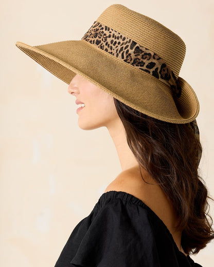 Ultra-Braid Fold Back Bow Hat Leopard | Tommy Bahama Trending - Ultra-Braid Fold Back Bow Hat