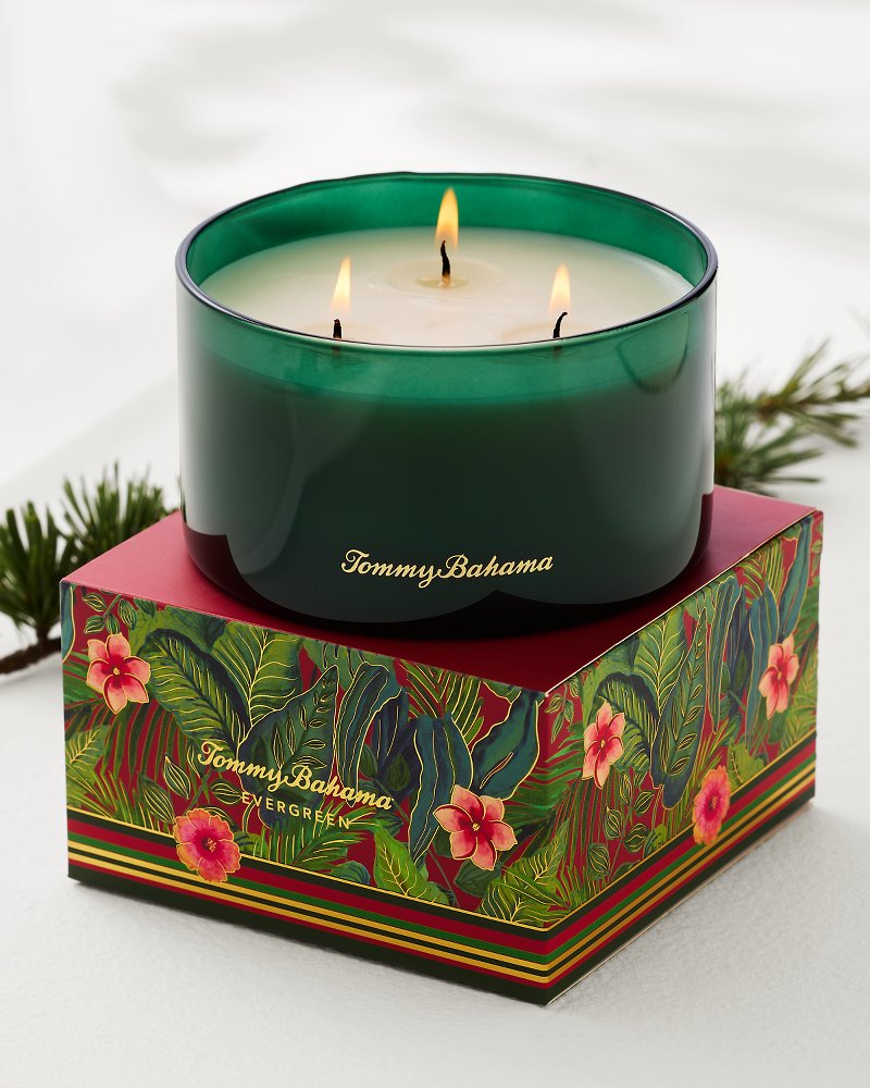 Evergreen 14.5-oz. Boxed 3-Wick Candle Evergreen | Tommy Bahama Trusted - Evergreen 14.5-oz. Boxed 3-Wick Candle