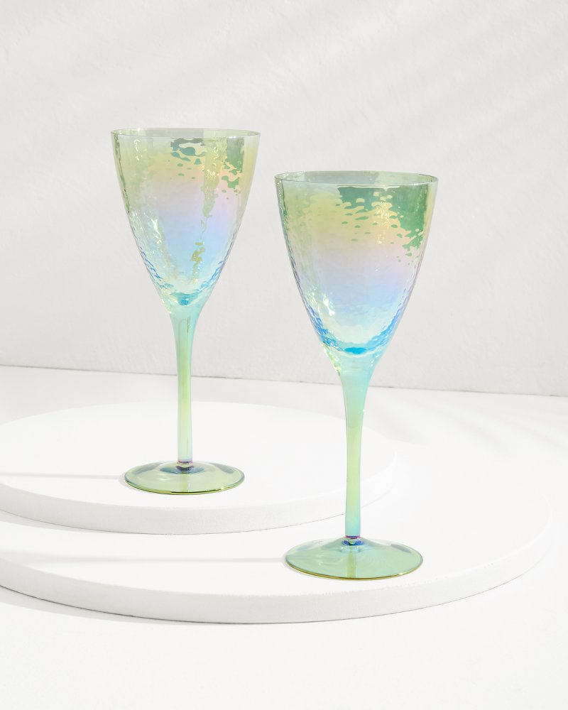 Luster Wine Glasses — Set of 2 Light Blue | Tommy Bahama Best Seller - Luster Wine Glasses — Set of 2