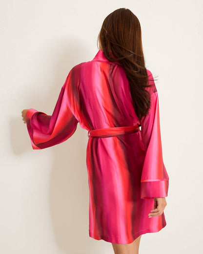 Short Satin Robe Burgundy | Tommy Bahama Best Seller - Short Satin Robe