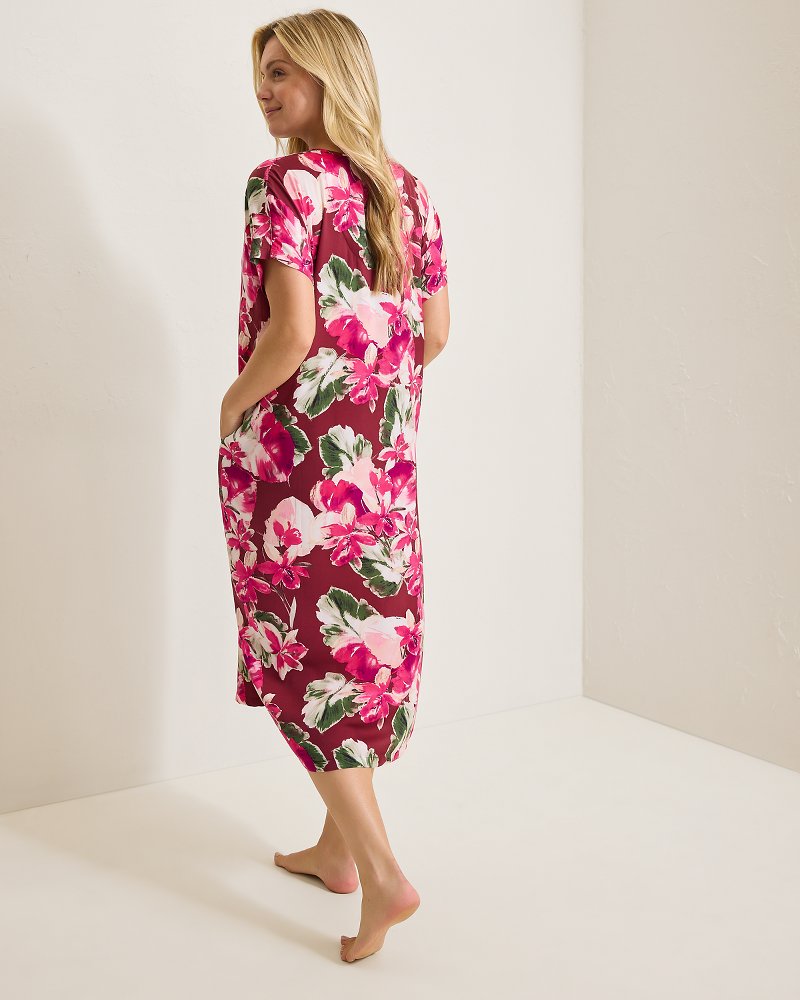 Satin Maxi Sleep Caftan Fuchsia Pink | Tommy Bahama Special Offer - Satin Maxi Sleep Caftan