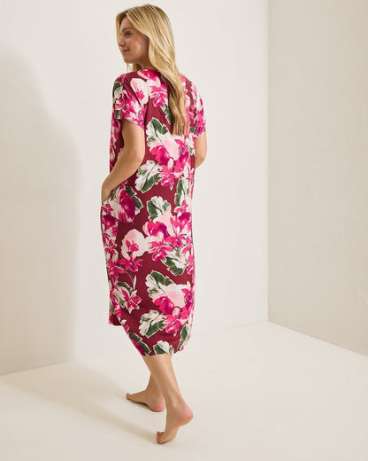 Satin Maxi Sleep Caftan Fuchsia Pink | Tommy Bahama Special Offer - Satin Maxi Sleep Caftan