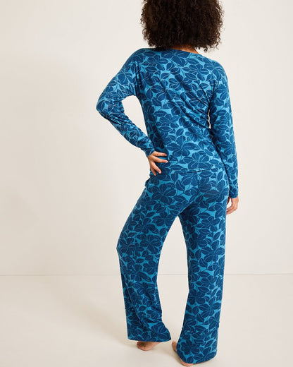 Knit Long Sleeve & Pants Pajama Set Deep Sea Teal | Tommy Bahama Signature - Knit Long Sleeve & Pants Pajama Set