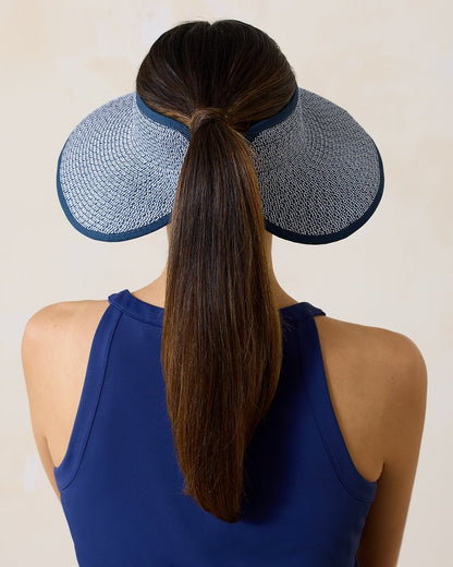 Packable Ultra-Braid Visor Navy/White Mix | Tommy Bahama Discount - Packable Ultra-Braid Visor