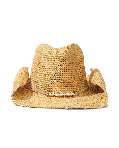 Zahara Raffia Cowboy Hat Natural/Gold | Tommy Bahama Premium - Zahara Raffia Cowboy Hat